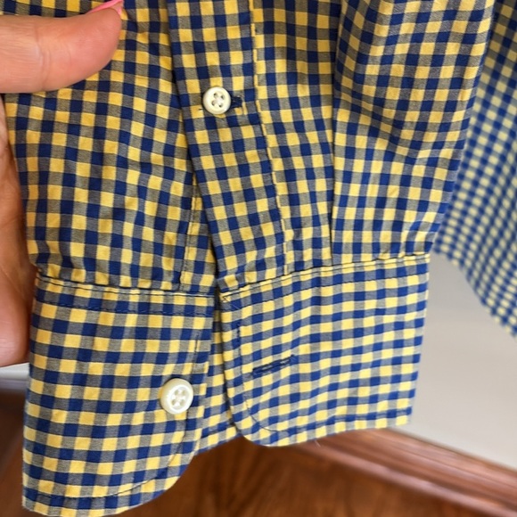 J. Crew men’s Secret Wash cotton classic button down poplin shirt blue yellow XL - Picture 5 of 12